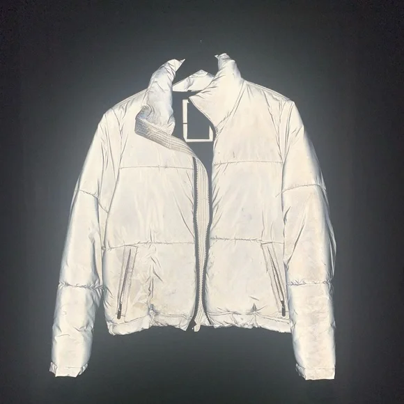 Reflective cropped puffer jacket - Picture 4 of 7